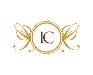 IC Luxury Ornament Initial Logo