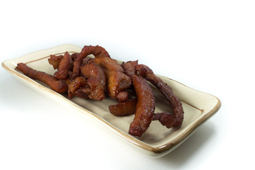 Fried pork with pepper and herb