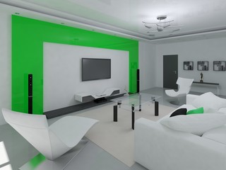 Modern living room extravagant design .