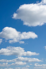 Fototapeta na wymiar Heaven. White heap clouds in the blue sky.