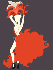 Girl Cabaret Performer Pose Stencil