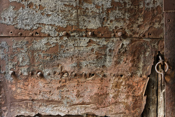 Rusty metal and old wooden backgrounds