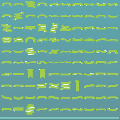  Color ribbon banner collection (vector set of 100 ribbons)
