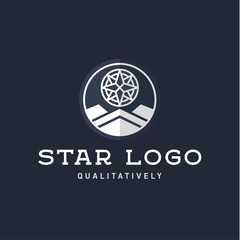 Fototapeta premium Star Polaris sharp white flat style lights twinkle quality mark logo icon modern