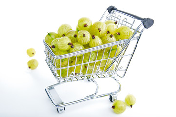 Mini shopping cart with gooseberry