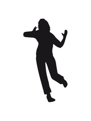 Fototapeta na wymiar woman having fun dancing man party silhouette cool