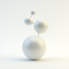Molecular structure with spheres. 3d vector Illustration.