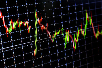 Stock finance business diagram on the screen