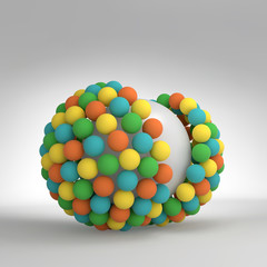 Sphere. 3d vector illustration. Concept for science, technology.