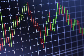 Stock finance business diagram on the screen