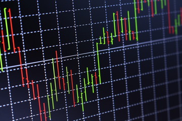 Stock finance business diagram on the screen