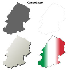 Campobasso blank detailed outline map set