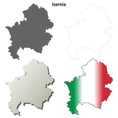 Obraz premium Isernia blank detailed outline map set