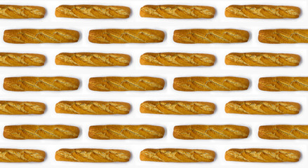 bread - baguette isolated on white background