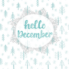 Hello December. vector illustration