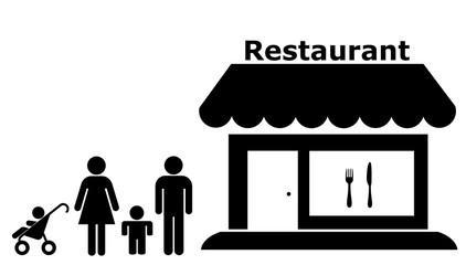 Famille au restaurant