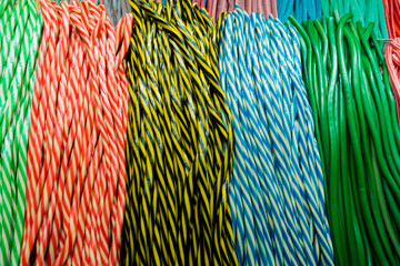 Background made of colorful sweets and candies.  Assorted candy