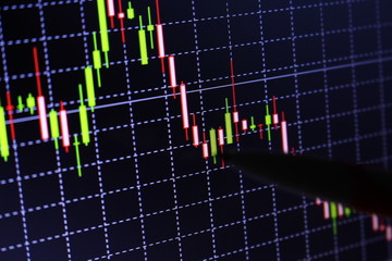 Stock finance business diagram on the screen