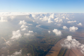 aerial view of clouds and river © aerogondo
