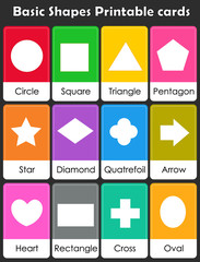 Geometric shapes flash cards