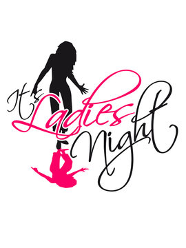 celebrate cool it's ladies night emanating girlfriends party fun women girls night logotext