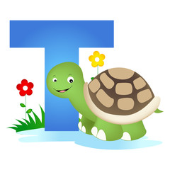 Animal alphabet letter T