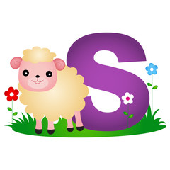 Animal alphabet letter S