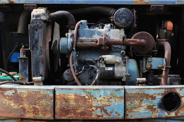 Fototapeta na wymiar engine of the old model