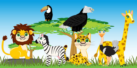 Naklejka premium Wild animals of the africa