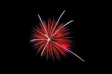 Colorful fireworks light on the sky