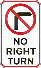 Road sign in the Philippines - No Right Turn