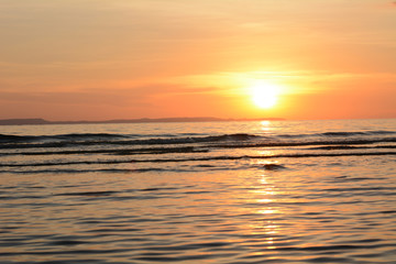 blur sunset and beach