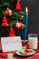 Christmas candles by the Christmas trees and fire, dear santa