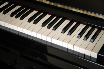 close-up piano keys. 