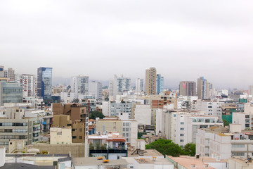 Fototapeta premium skyline in miraflores. lima peru