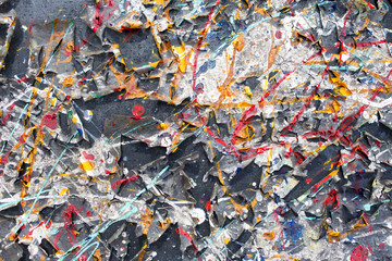 Texture of cracked rough plastic surface painted