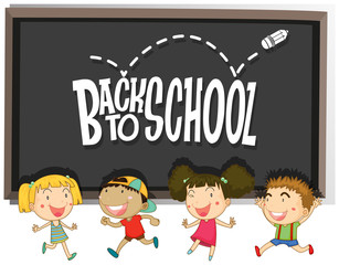 Back to school theme with children
