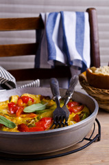 Scrambled eggs with vegetables