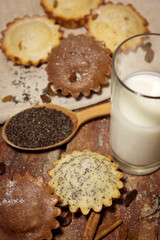 Home-made muffins with raisins and nuts 