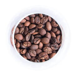 cup with coffee beans