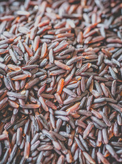 Close - up Healthy food uncooked brown rice