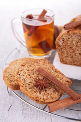ginger bread cake and tea
