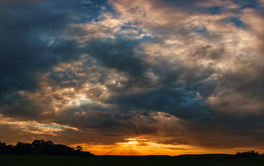  clouds on a background of a sunset