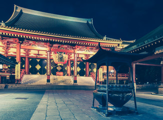 Night view of Tokyo senso ji asakusa temple