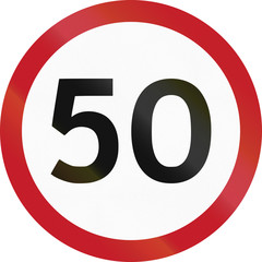 Road sign in the Philippines - 50 kph speed limit sign in the Philippines