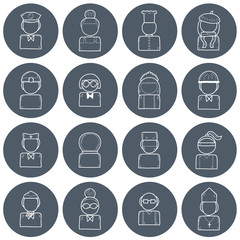 Set of people profession icons