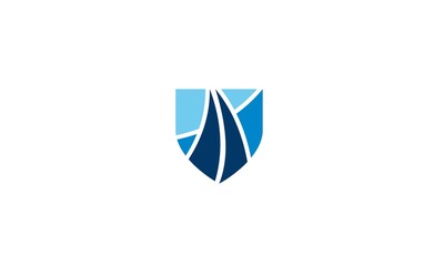  shield blue abstract company logo