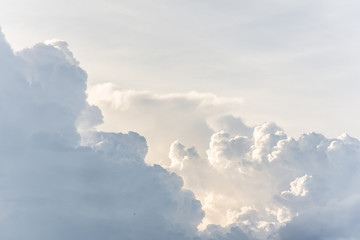 Aerial view of clouds and sky.