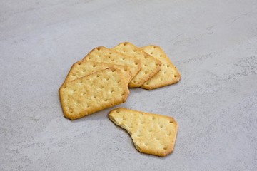Tasty biscuits isolated on tile surface background - Biscuit Texture Closeup Details
