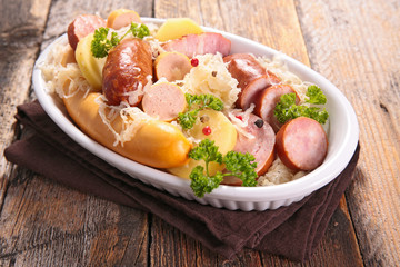 sauerkraut with cabbage and meats